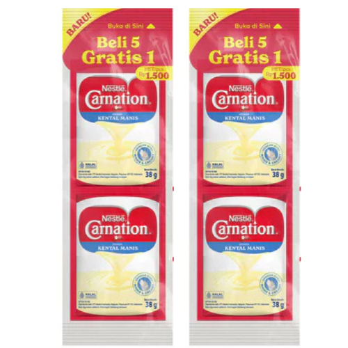 

SUSU KENTAL MANIS SACHET CARNATION 1 PAK (ISI 6 SACHET)