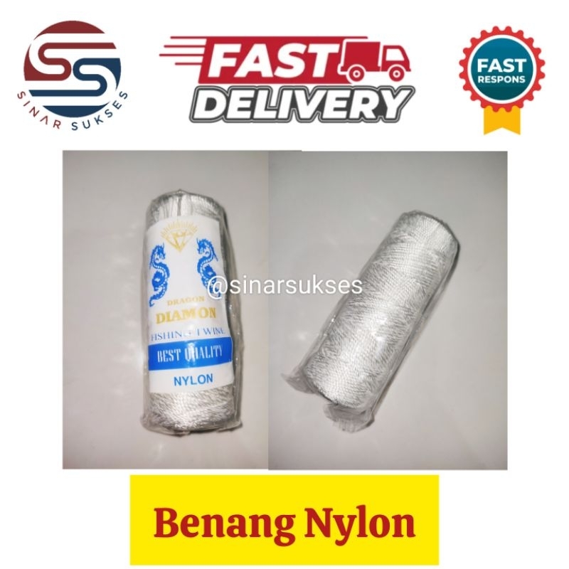 Benang Nylon Jumbo Putih/Benang Tukang Nilon Bangunan Cap Dragon Diamon/Benang jaring ikan jahit ter