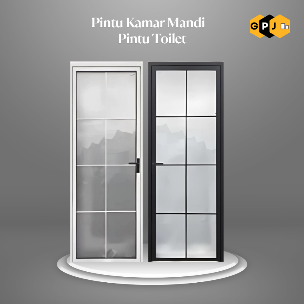 PINTU KAMAR MANDI MOTIF 8 KOTAK / PINTU TOILET / PINTU KACA ALUMUNIUM / PINTU MOTIF MINIMALIS