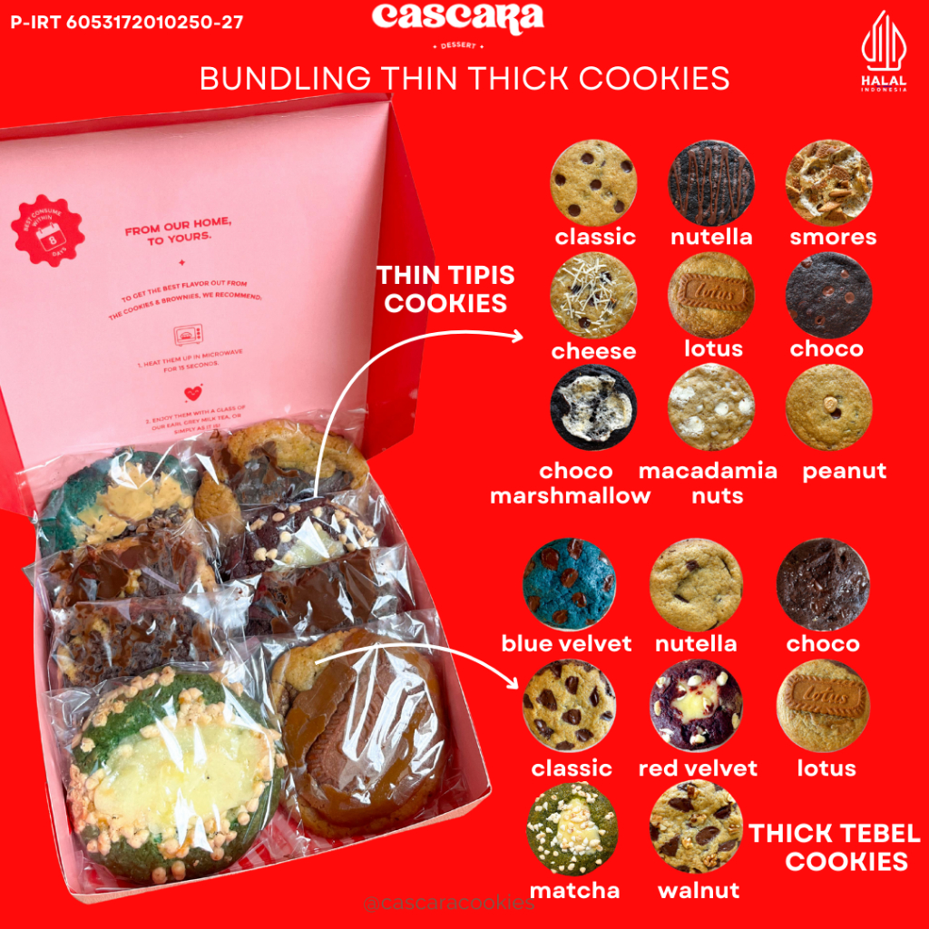 

Cascara Cookies - Soft Baked Thin dan Thick Cookies Mix Paket Hemat Bundling isi 2 - 9 Premium