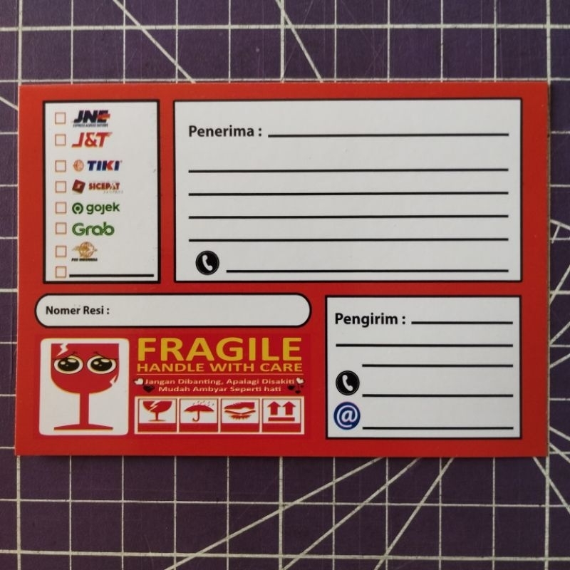 

STICKER LABEL PACKING Stiker Lebel pengemasan paket tulis manual ukuran 10x7 cm