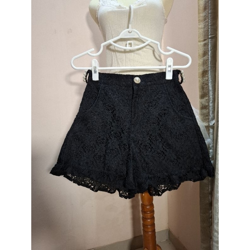 Swankiss vintage skort short celpen celana pendek kawaii kawai coquette dollete tebal brocade brokat