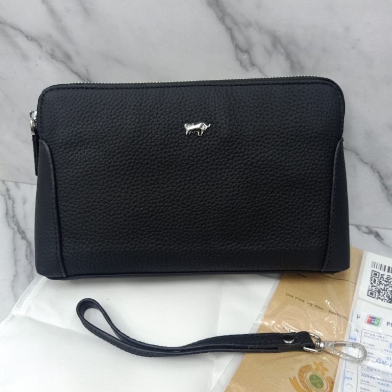 Handbag Braun Buffel Leather Clutch Tas tangan kulit import