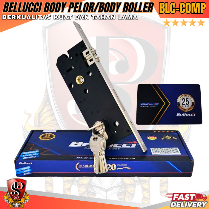 1Set Body Kunci Pintu pelor Pintu( PRODUK ASLI BELLUCCI BLUE LABEL BERGARANSI 25TAHUN)Cylinder kunci