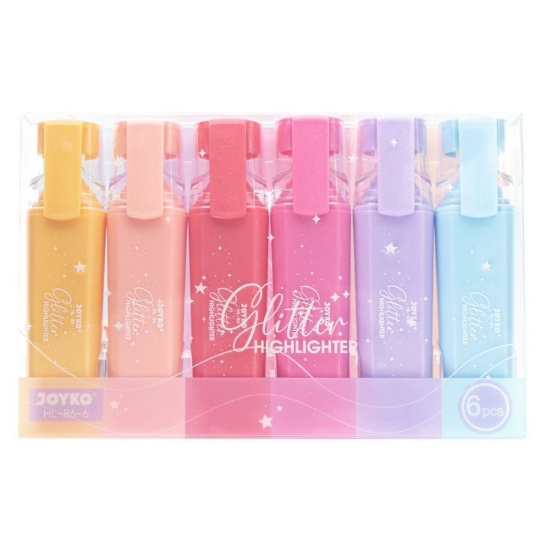 

Penanda Berwarna Highlighter Joyko HL-86 6 Warna Glitter (Ecer)