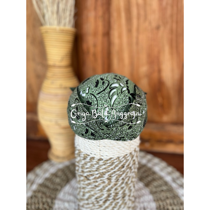 Blangkon Solo Prada Alusan Motif WAHYU TUMURUN HIJAU