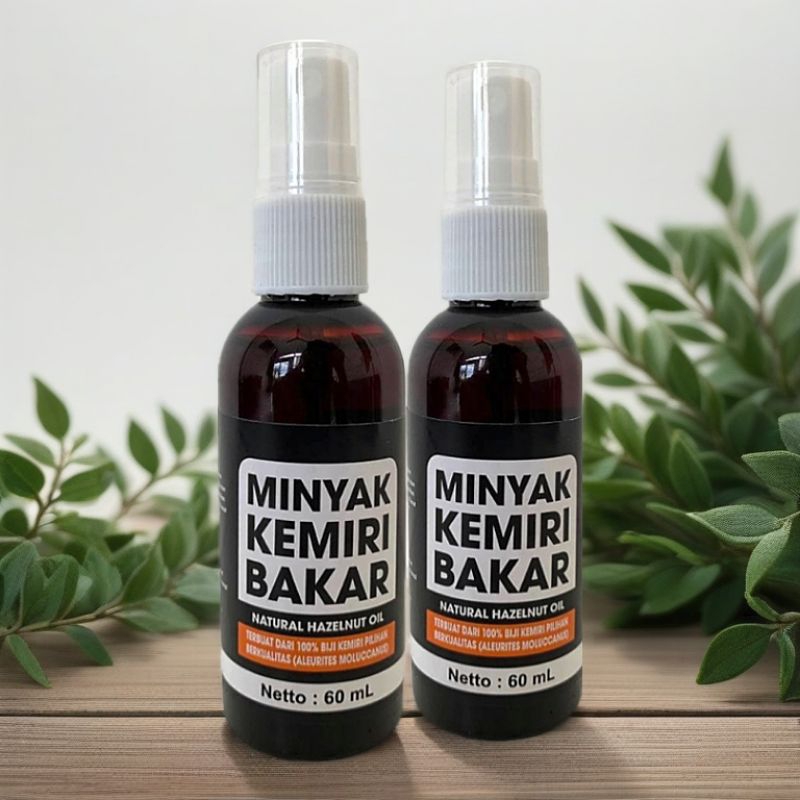 Minyak Kemiri Bakar 60ml Spray - Minyak Penumbuh Rambut Jenggot Kumis Brewok - Haircare