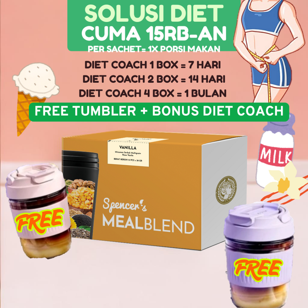 

Spencer's Mealblend Vanilla - FREE Bonus - Multigrain Oat Instant Superfood slimming cepat anti ribet alami 100%