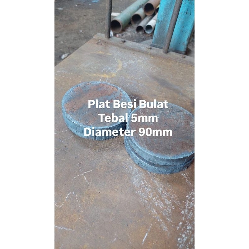 Besi Plat Bulat Tebal 5mm Diameter 90mm 1 pcs