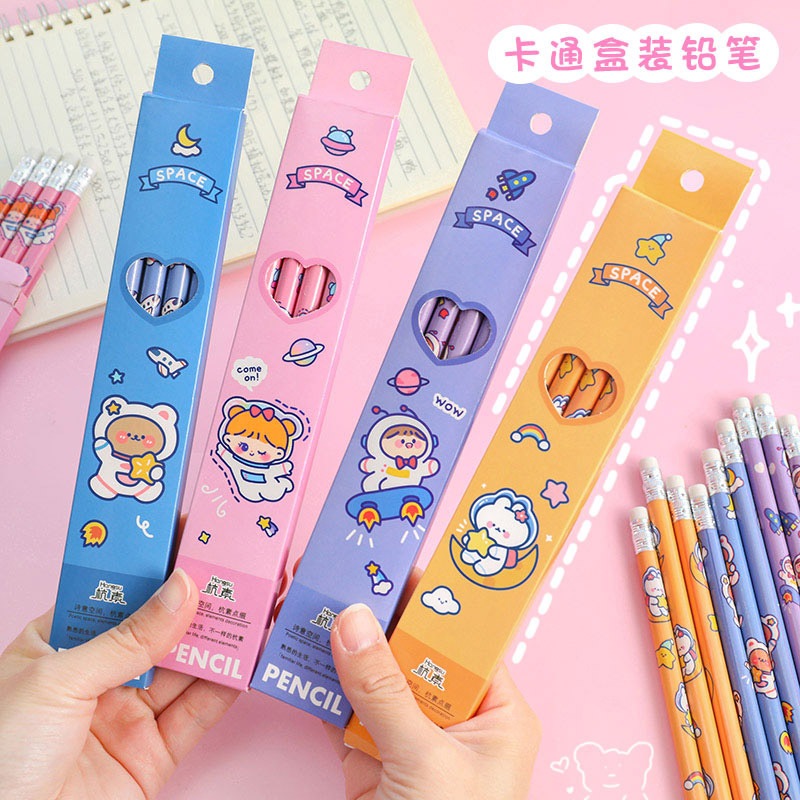 

C53~Pensil Set Alat Tulis Sekolah(1set isi 4 Pcs)Karakter Lucu/Perlengkapan Sekolah &Kantor