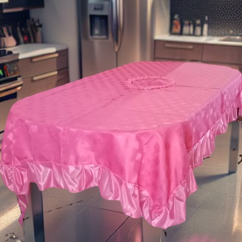 taplak meja makan bentuk oval lonjong minimalis 6 kursi /taplak meja makan rumbay