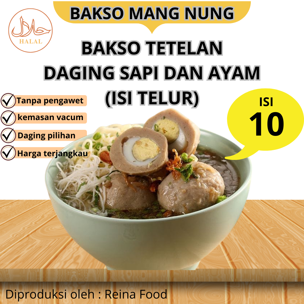 

BAKSO ISI TELUR ISI 10 BAKSO DAGING SAPI DAN AYAM KOMBINASI KEMASAN VACUM