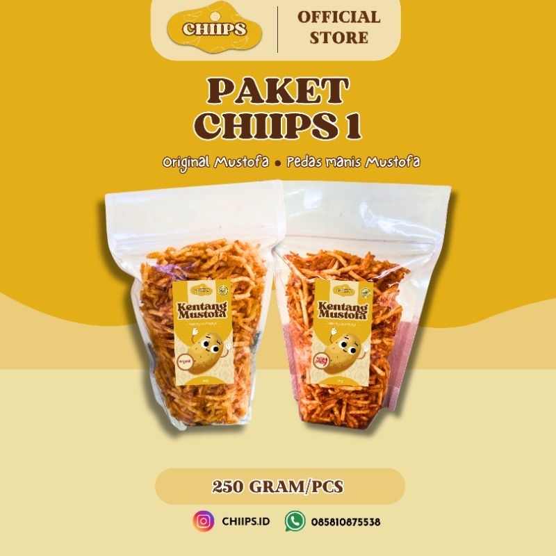 

CHIIPS | Paket 1 | Original Kentang Mustofa & Pedas Manis Kentang Mustofa | Ceminal sehat dan Bergizi