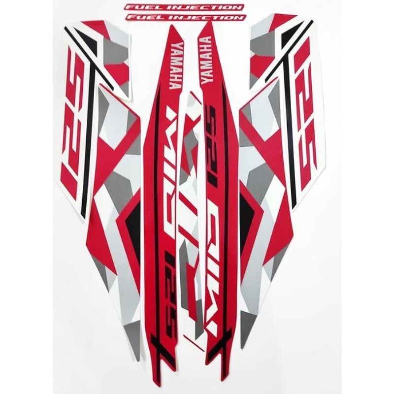 Striping Stiker Les Bodi Standart Motor Yamaha Mio m3 Th 2016 Warna Merah