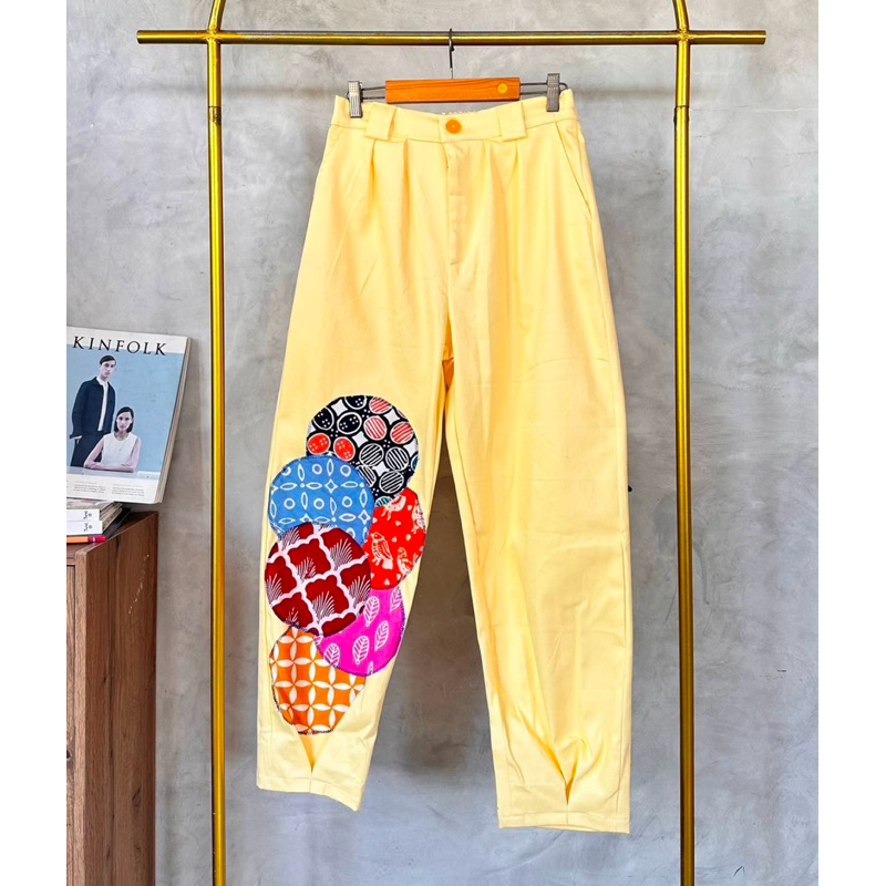 kamasera dee pants celana batik perca kuning putih biru merah over size