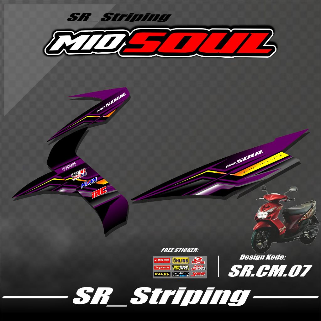 Striping Sticker Mio Soul Karbu Variasi / Stiker Mio Soul Karbu / Variasi Mio Soul Karbu/Lama - Bonu