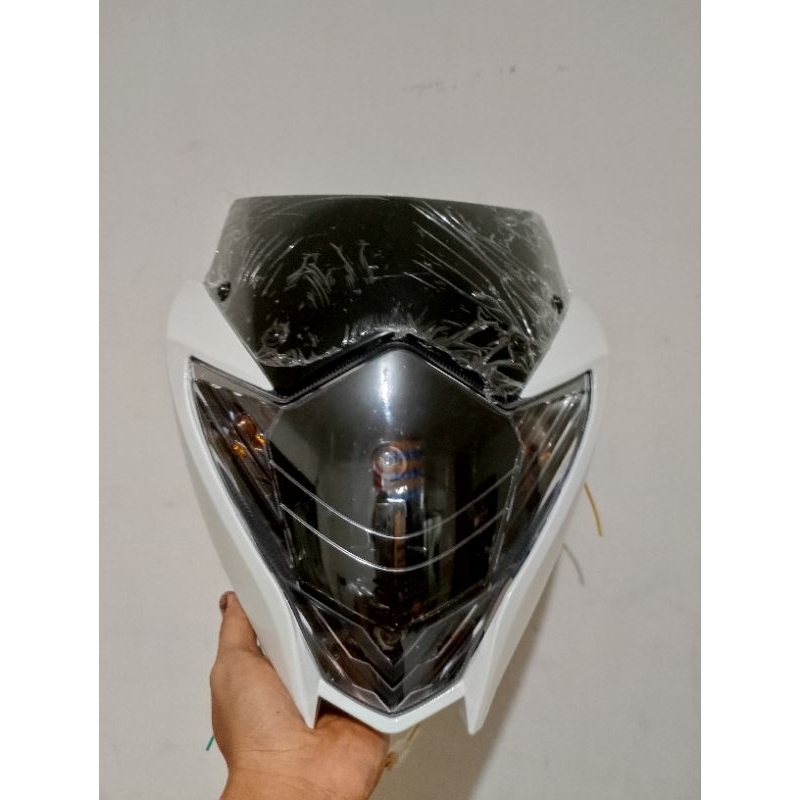 Kedok Reflektor Lampu Depan Satria Fu Facelift Plus Frame Custom Hitam Kualitas Top