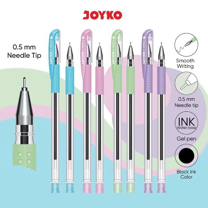 

( 1 PACK ) Gel Pen JK-100NTCO PASTEL COLOR Pulpen Pena Jel Joyko 0.5 mm
