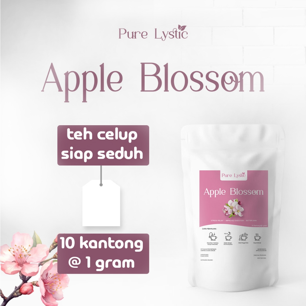 

Pure Lystic - Apple Blossom Tea 10 kantong Redakan Stres Siap Seduh