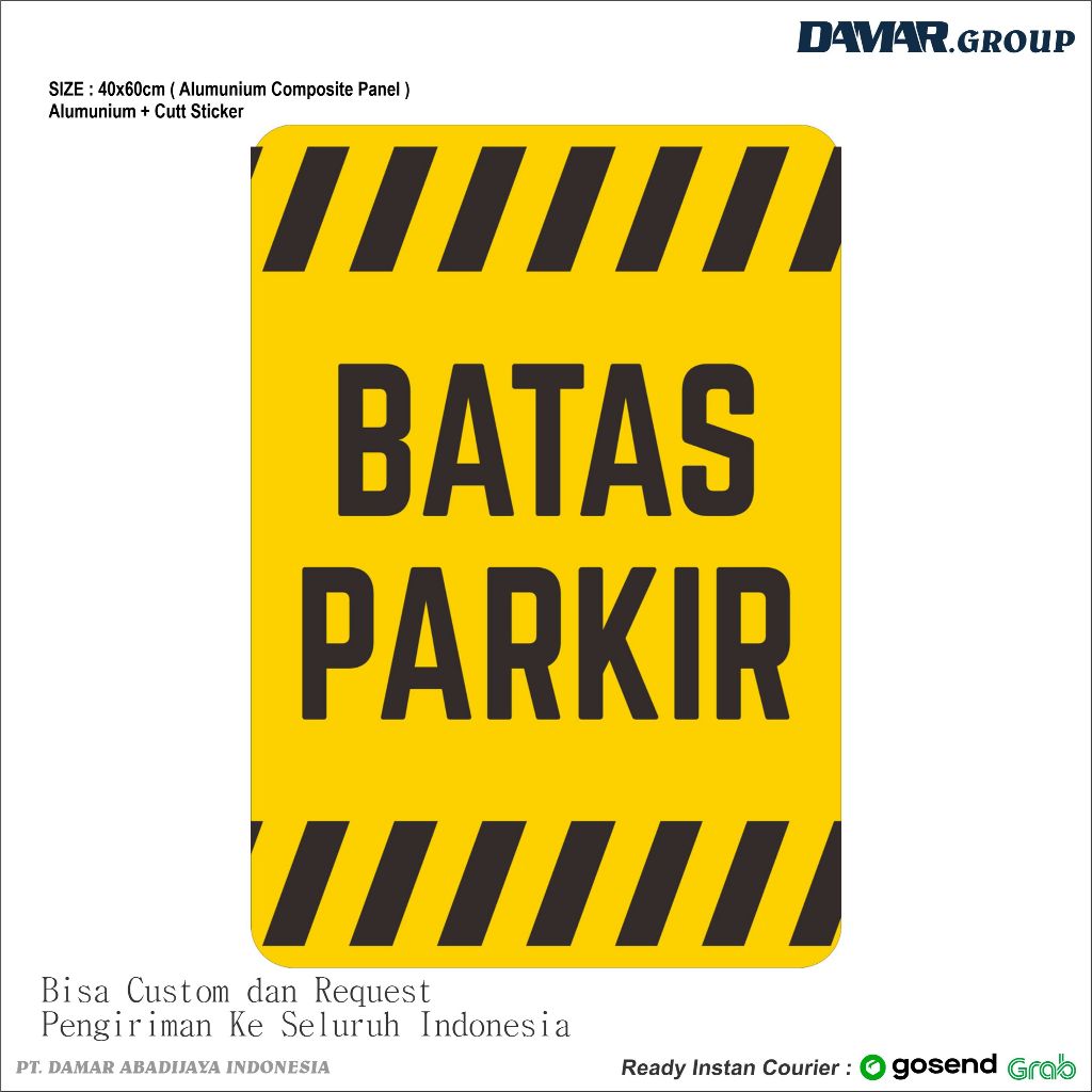 

RAMBU BATAS PARKIR 40x60cm, Papan Tanda Arah Nama Plakat Signage Akrilik dan sign ACP 3mm