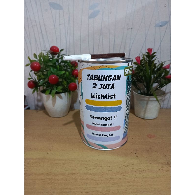 CELENGAN TARGET/celengan target wishlist 2 juta get 5 k buka tutup permanen