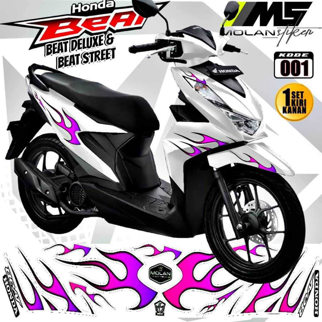 Striping Beat Deluxe 2020-2023 Decal Stiker Variasi Honda Beat Deluxe 2020-2023