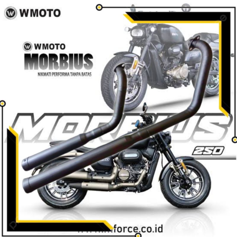 KNALPOT W MOTO MORBIUS 250 QJ MOTOR SRV 250  AMT SUARA NGEBASS PADET BAHAN STAINLESS STEEL