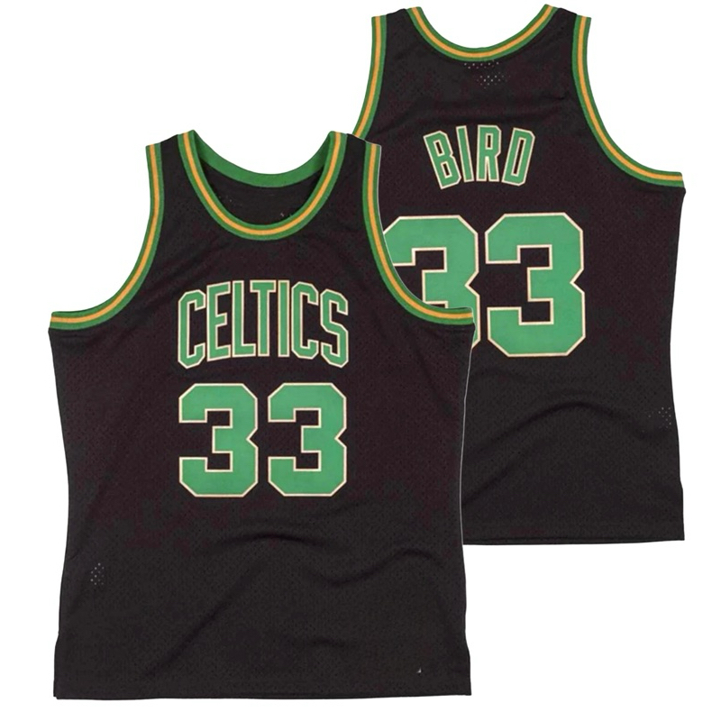 JERSEY BAJU BASKET CLASSIC CELTICS #33 LARRY BIRD RELOAD HITAM
