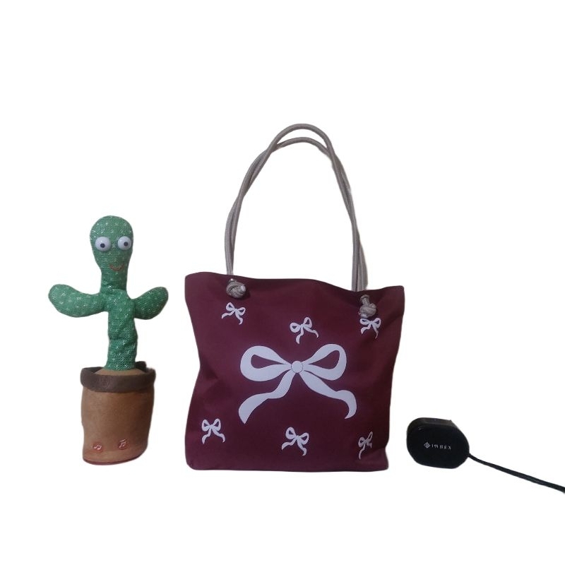 Tas Wanita  Totebags Tali Sumbu Motif Pita besar