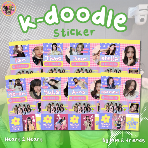 KPOP STICKER - H2H HEART2HEART CUTE A6 VNYIL STICKER DOODLE KPOP