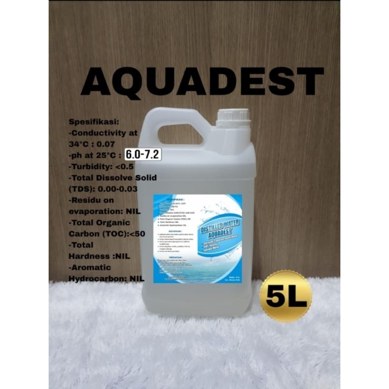 Aquadest aquades / Distilled water / air suling - 5 Liter