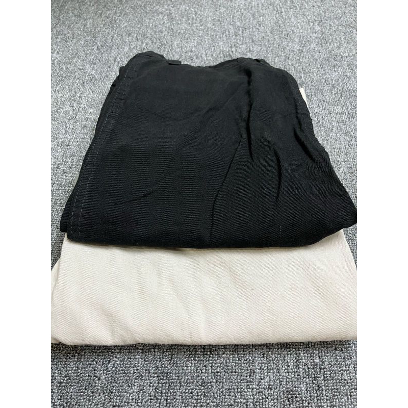 Celana Cargo Krem Highwaist Wanita-Celana Cargo Denim Pasir Putih New-Celana Cargo Wanita