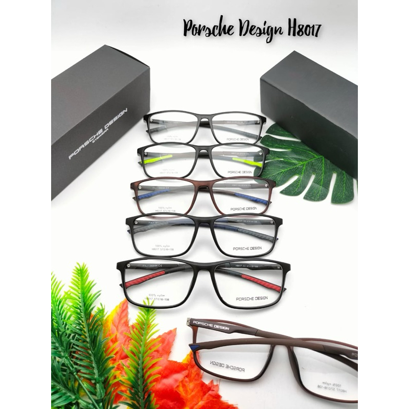 Frame kacamata pria kotak Kecil H8017 dengan lensa Antiradiasi FREE Box/Lap/Cleaner