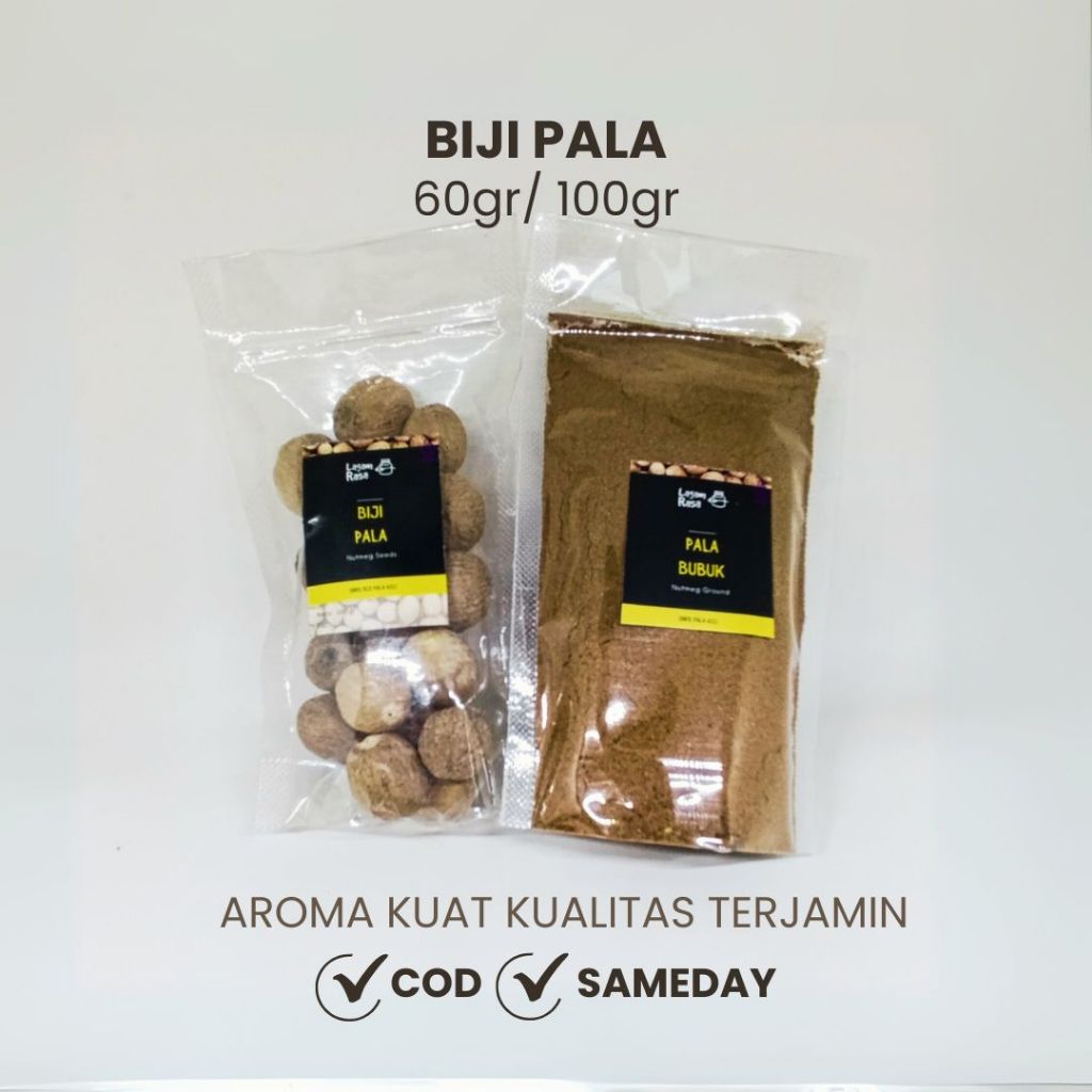 

Lagam Rasa - Biji Pala Bulat Bubuk | Nutmeg Powder 60gr 100gr