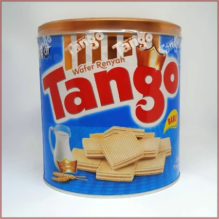 

kaleng bekas tango wafer renyah susu vanila 280 gr hanya kaleng saja tanpa isi cookies kondisi bagus good condition 280gr biskut wafer bentuk bundar bulat tabung wadah tempat