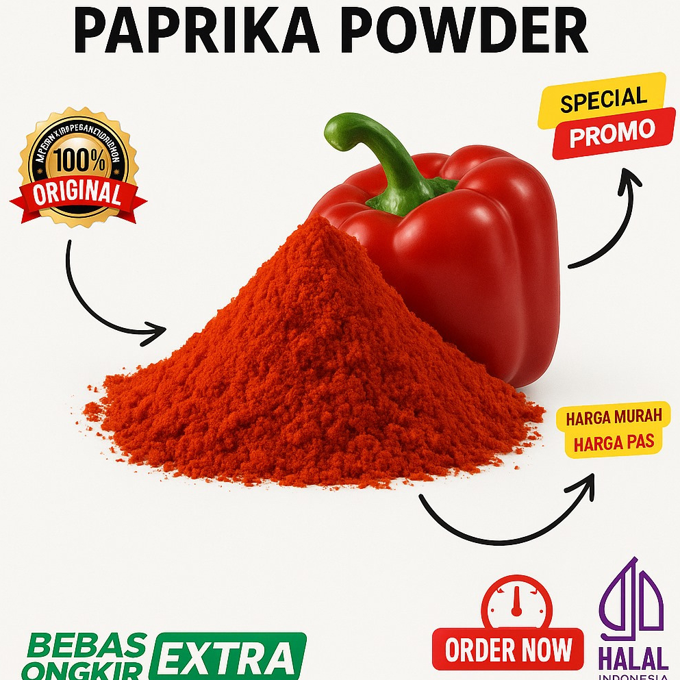 

PAPRIKA BUBUK - CAPSIUM POWDER - BELL PEPPER POWDER 500 GR IMPORT HALAL