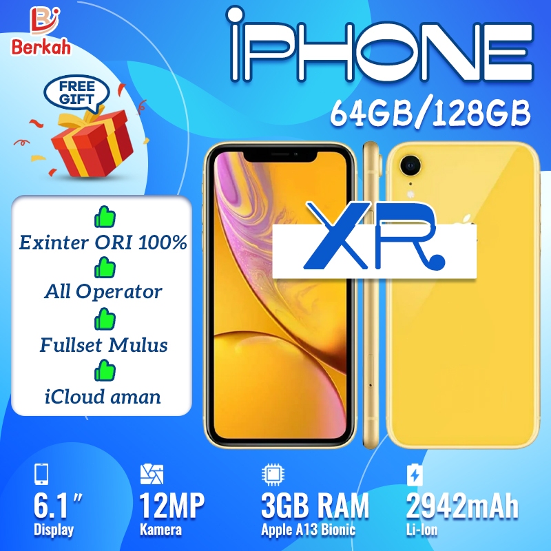 iPhone XR Second 64GB 128GB Fulset Original Mulus Barang asli100% inter Bekas like new garansi ip xr