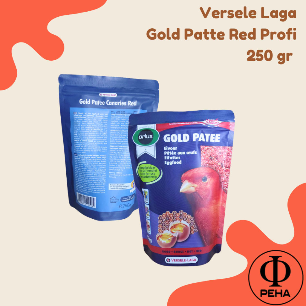 Versele Laga Gold Patee Red Pakan Burung Kenari Merah Versele Laga Profi Egg Food 250GR Lovebird Ken