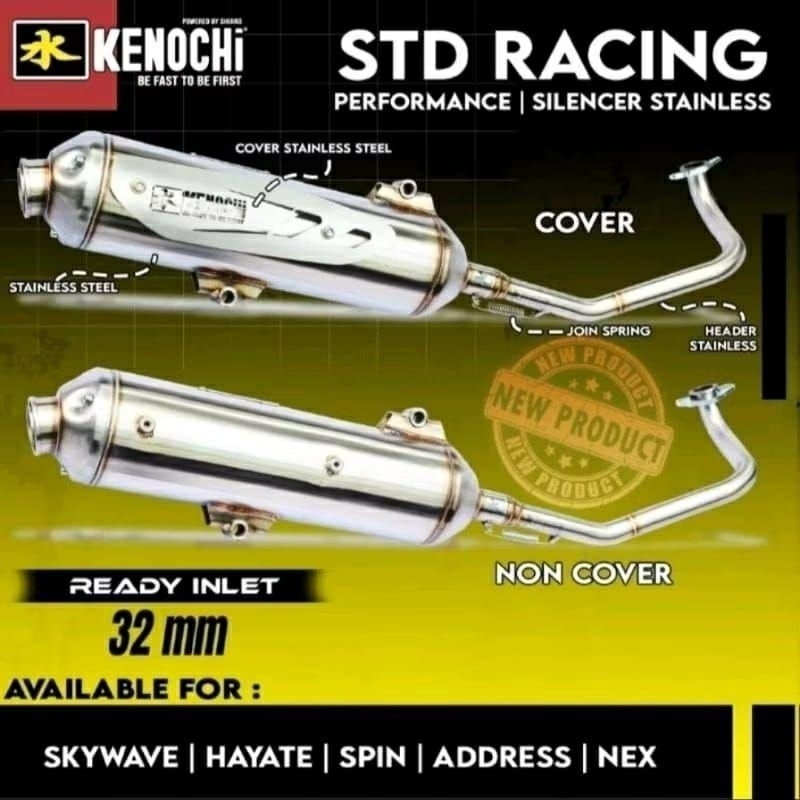 KNALPOT KENOCHI STANDAR RACING SUZUKI SKYWAVE,SPIN125 ADDRESS NEX
