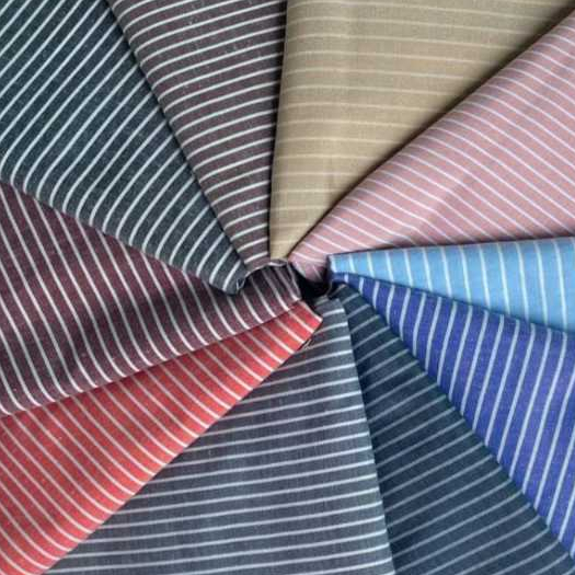 Kain Katun Oxford Salur 1/2 cm Yarndyed Saluria salur 1/2 cm Lebar150cm harga per 50cm