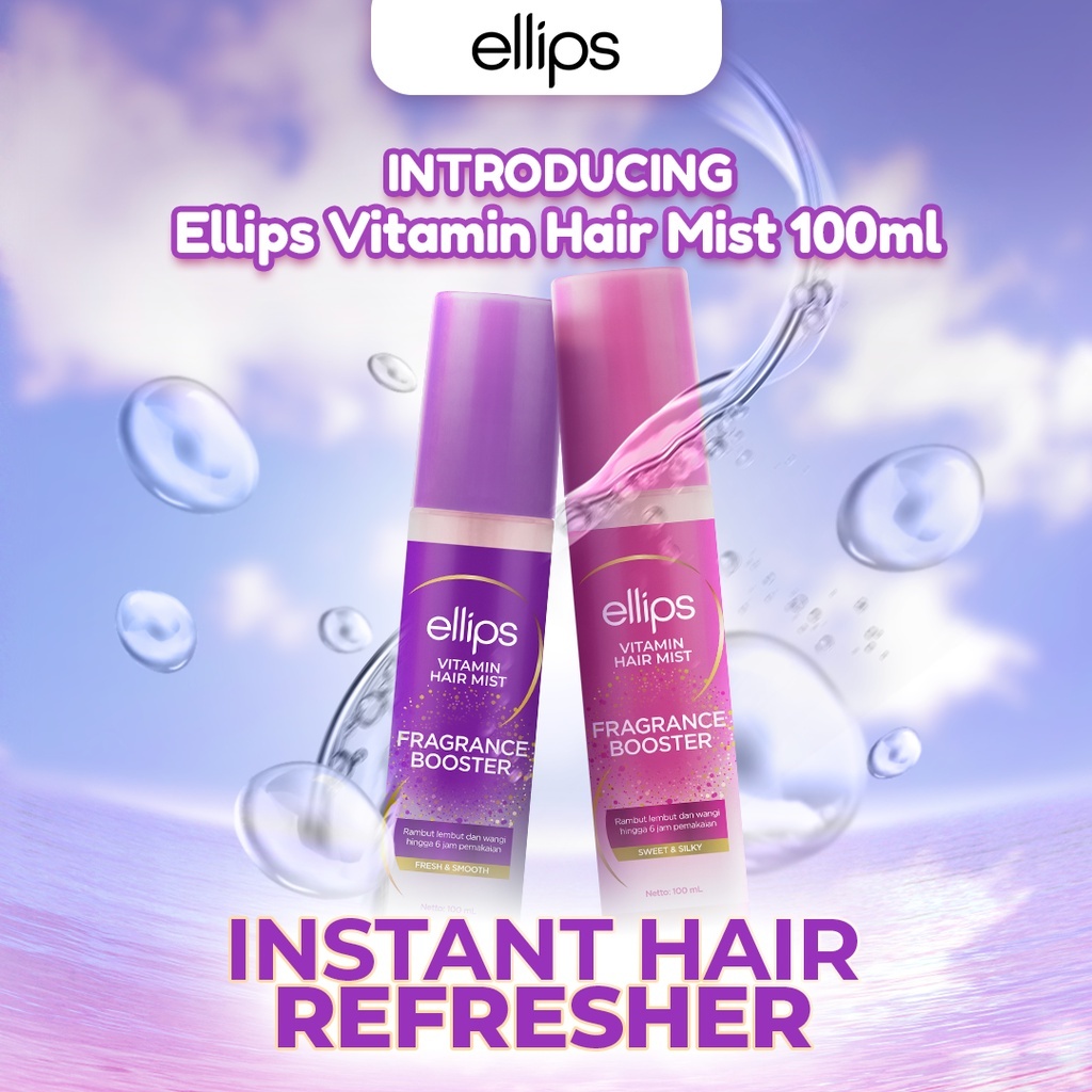 ELLIPS Vitamin Hair Mist Fragrance Booster Spray Rambut Fresh & Smooth Sweet & Silky 100ml Elips