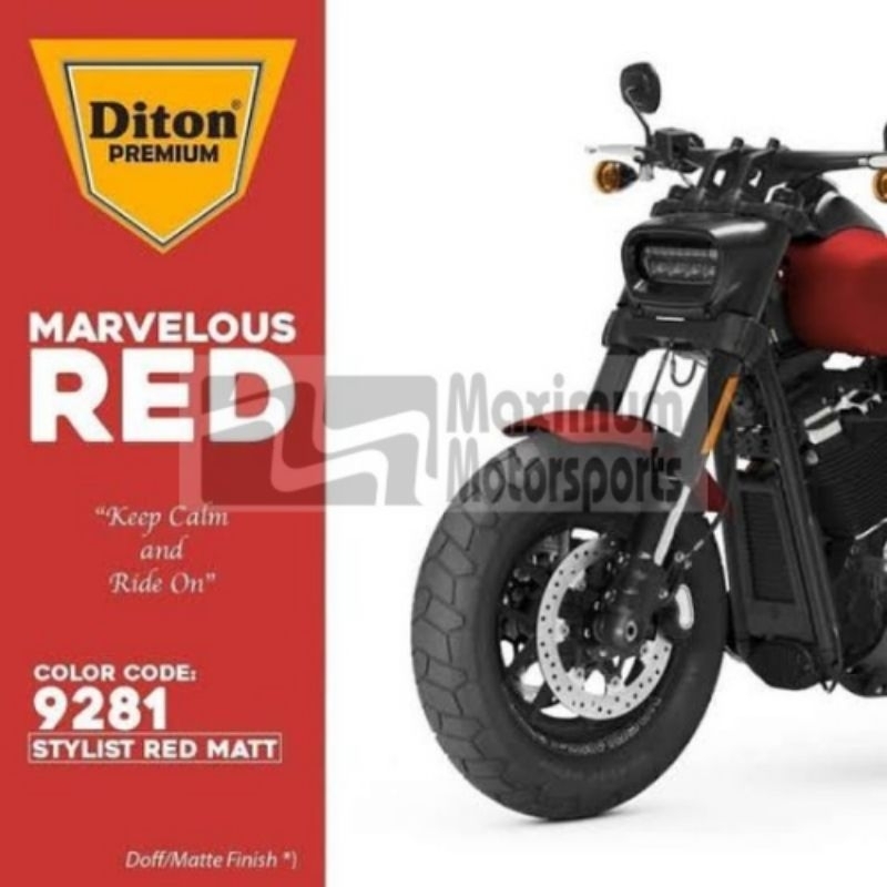 DITON PREMIUM - STYLIST RED MATT MERAH DOFF 9281 - TAHAN BENSIN