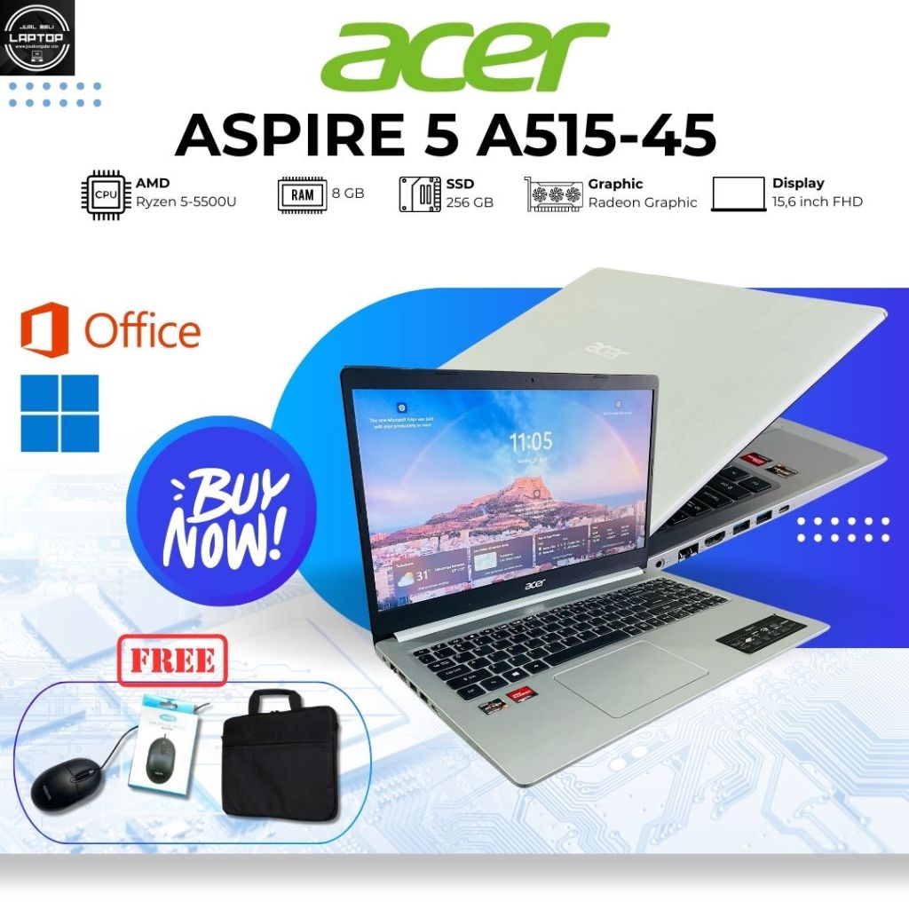 LAPTOP MURAH ACER ASPIRE A514-45 RYZEN 5-5500U