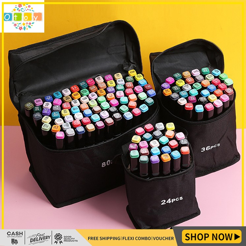 

Art Sketch Marker / Spidol Gambar Dua Sisi 12, 36, 60, 80, 120 pcs Twin Animation Markers Art Pen Persediaan Belajar Anak -anak