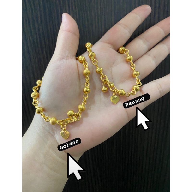Gelang boba replika emas London cantik super mewah warna emas 99