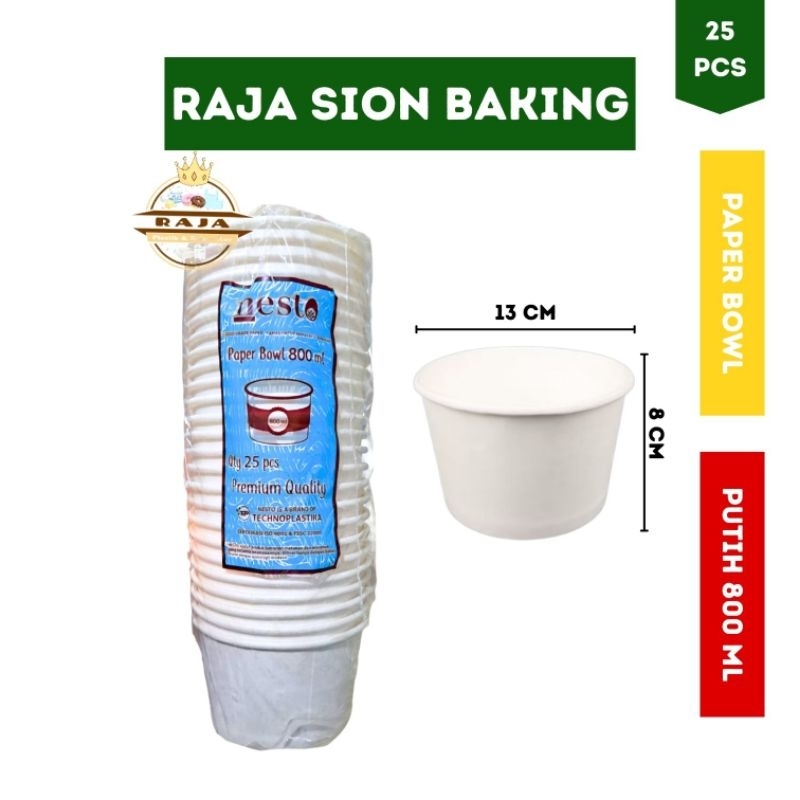 Paper Bowl / Mangkok Kertas 800ML NESTO (TANPA TUTUP)