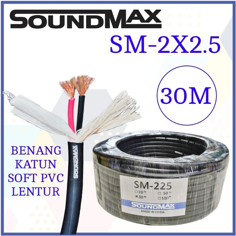 Kabel Audio Speaker isi 2 Soundmax Kabel serabut 2x2.5 30m