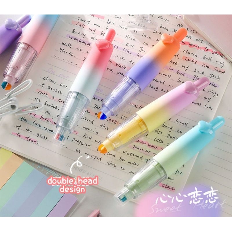 

3 PCS - Double Head Highlighter / Multipurpose Stabilo 2 warna / Stabilo Pastel / Aesthetic Highlighter / Twotone Highlighter