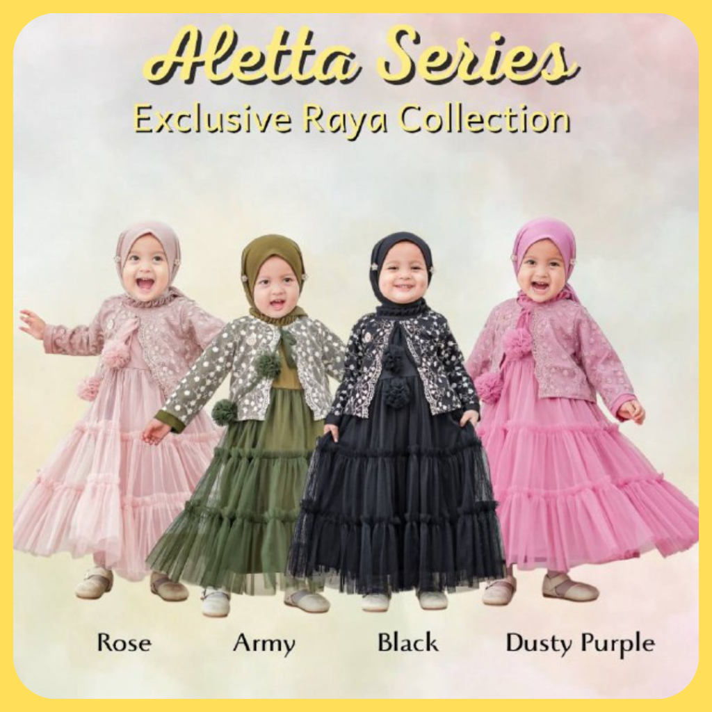 Cutiepie Aletta Set Blazer | Dress Pesta Anak Perempuan | Gamis Set Hijab Outer