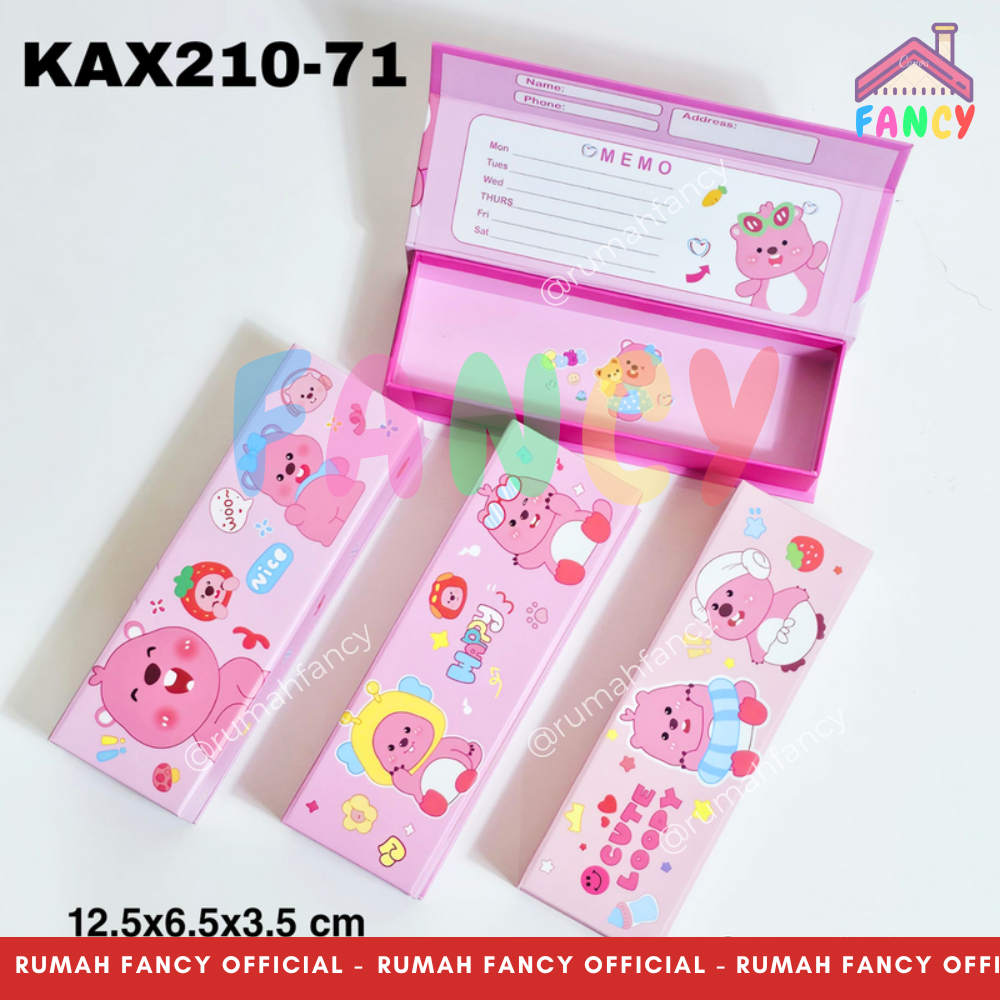 

[FREE DUS + BUBBLE] Tempat/Kotak Pensil Leaf Magnet Dus Lipat Magnet Karton Motif Kartu Bear Pink L0ts0 Unik Cantik Lucu Fancy KAX 210